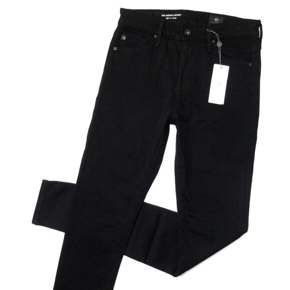 NWT Adriano Goldschmied AG Farrah Skinny in Jet Black Stretch Jeans 25 - Picture 2 of 6